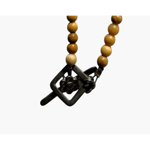 Earth Tone Necklace Toggle Clasp Natural Stone Beads Rustic Elegance 17 inch - Picture 6 of 6